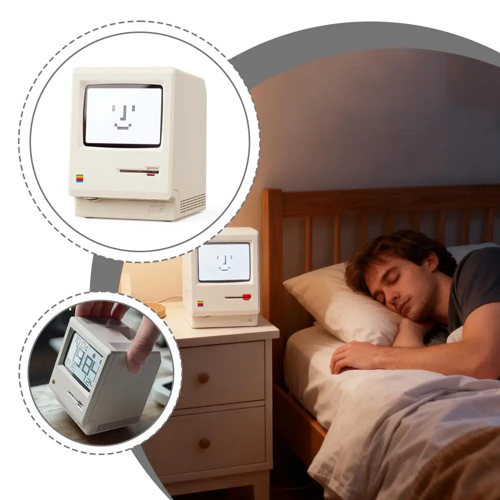 맥락 레트로 시계 창의적인 알람 시계 학생 전용 기상 도구 데스크탑 장식 컴퓨터 키보드 액세서리 선물