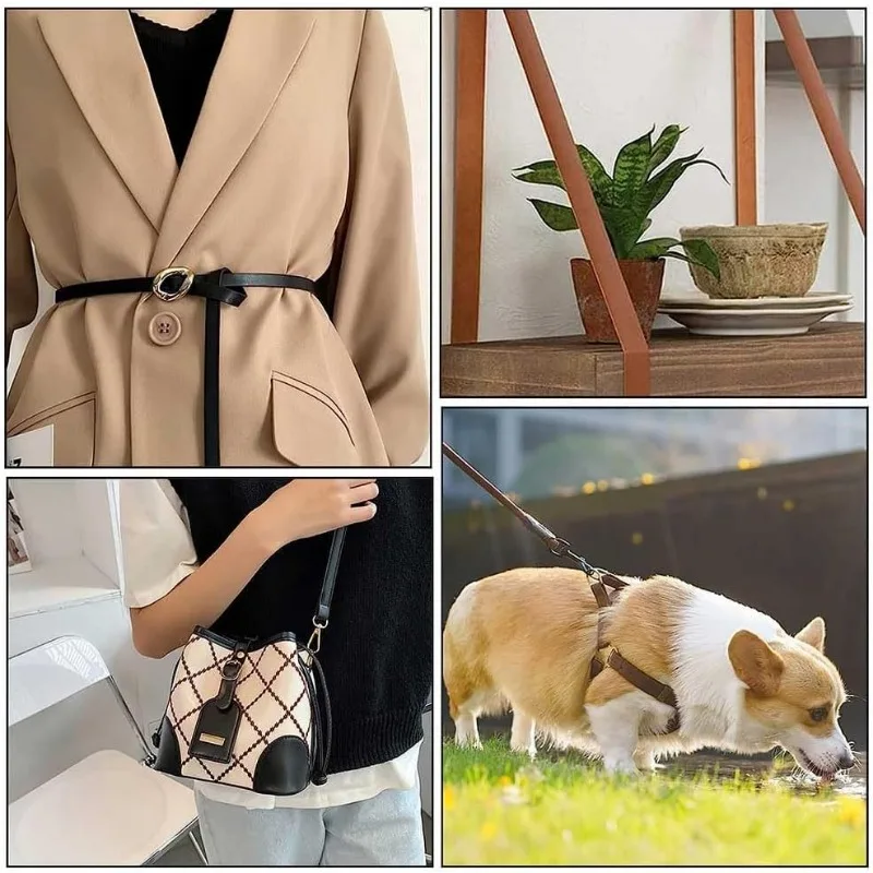 DIY 공예용 가죽 스트랩 스트립, 양면 플랫 가죽 코드, 두꺼운 리치 패턴 모조 가죽 벨트, 2m x 37.5mm, 1.8mm