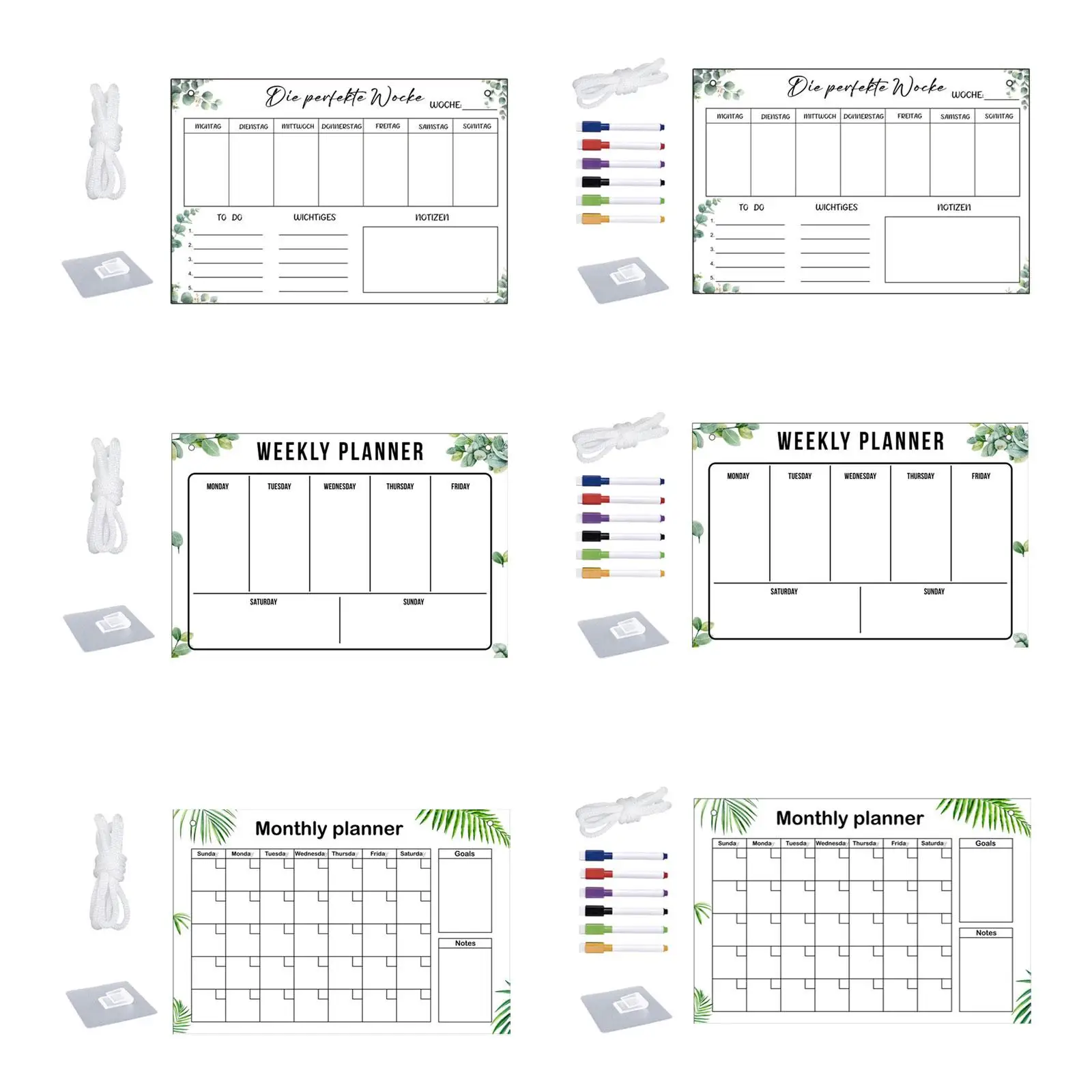 

Acrylic Dry Erase Board Clear Planner Board for Fridge Tasks Conference Room