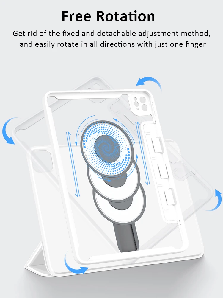 Destacável Tampa Traseira Magnética 360 ° Rotating Cover 10.2 Ipad 9th 8th 7th Geração Ipad Air 10.9 10th Gen Pro 11 m4 - Imagem 3