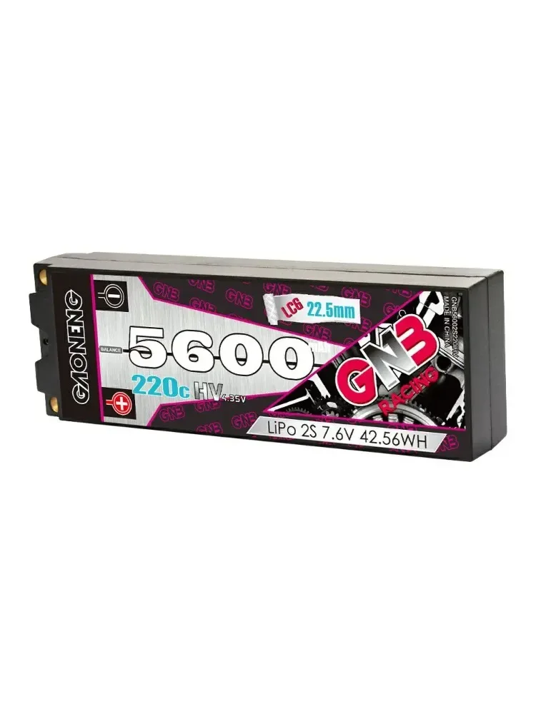 GAONENG GNB 5600mAh 2S1P 7.6V 220C LIHV Hardcase LCG LiPo Battery See Through 5.0mm T XT60 EC5 Plug For 1:10 RC Car Boat Parts 6