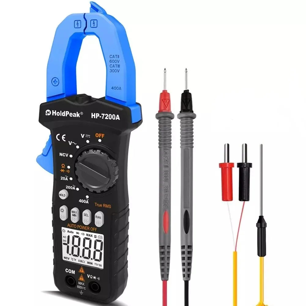 HoldPeak HP-7200A 2000 Counts Digital Clamp Multimeter AC Current Voltag Current NCV Voltage Resistance Diode Backlite