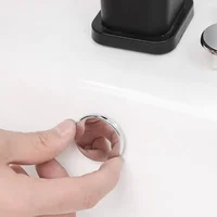 1/4PCS Plastic Bathroom Kitchen Basin Sink Overflow Cover Ring Insert Replacement Chrome Hole Round Drain Caps Basin Accessories 2