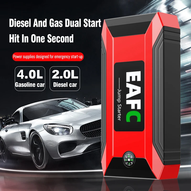 Eafc 600a Lcd Screen Car Starter 20000mah Power Bank Battery Start