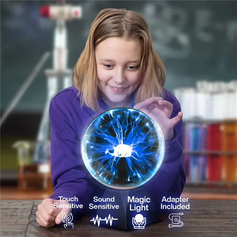Novelty Magic Plasma Ball Light Electric Lamp 220V 3 4 5 6 8 Inch Night Light Kids Gift Birthday Christmas Decor Plasma Lamp 4