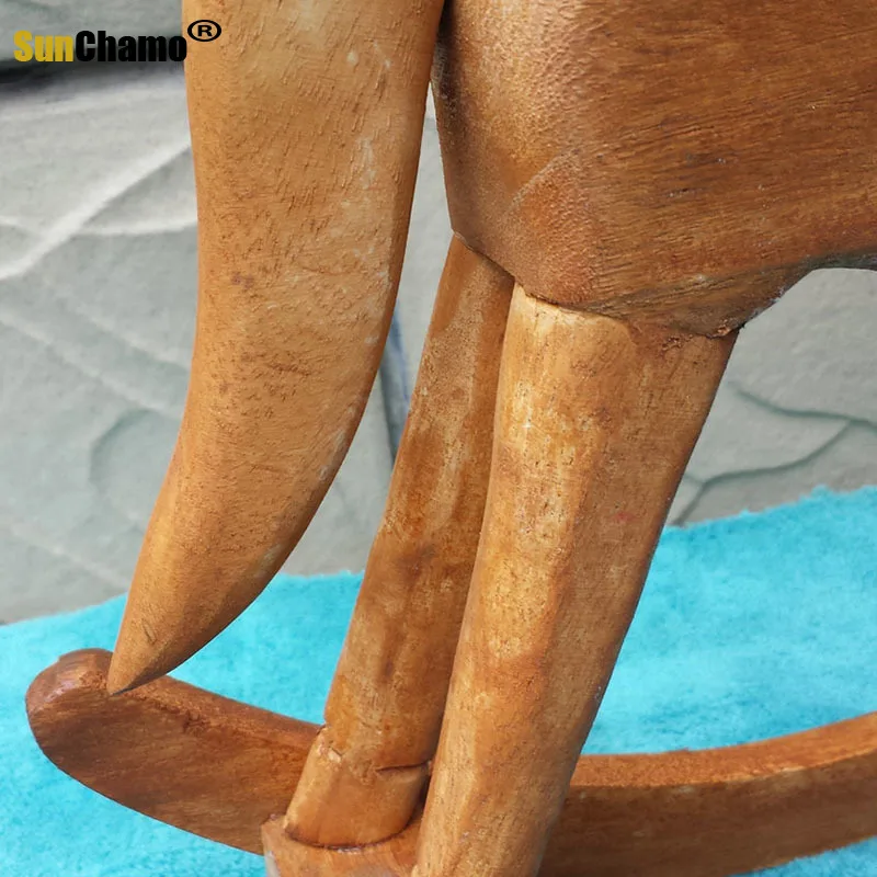 Wooden Rocking Horse DIY Handmade Craft Children Kids Birthday Decoration Childhood Gift Wedding Home Decor