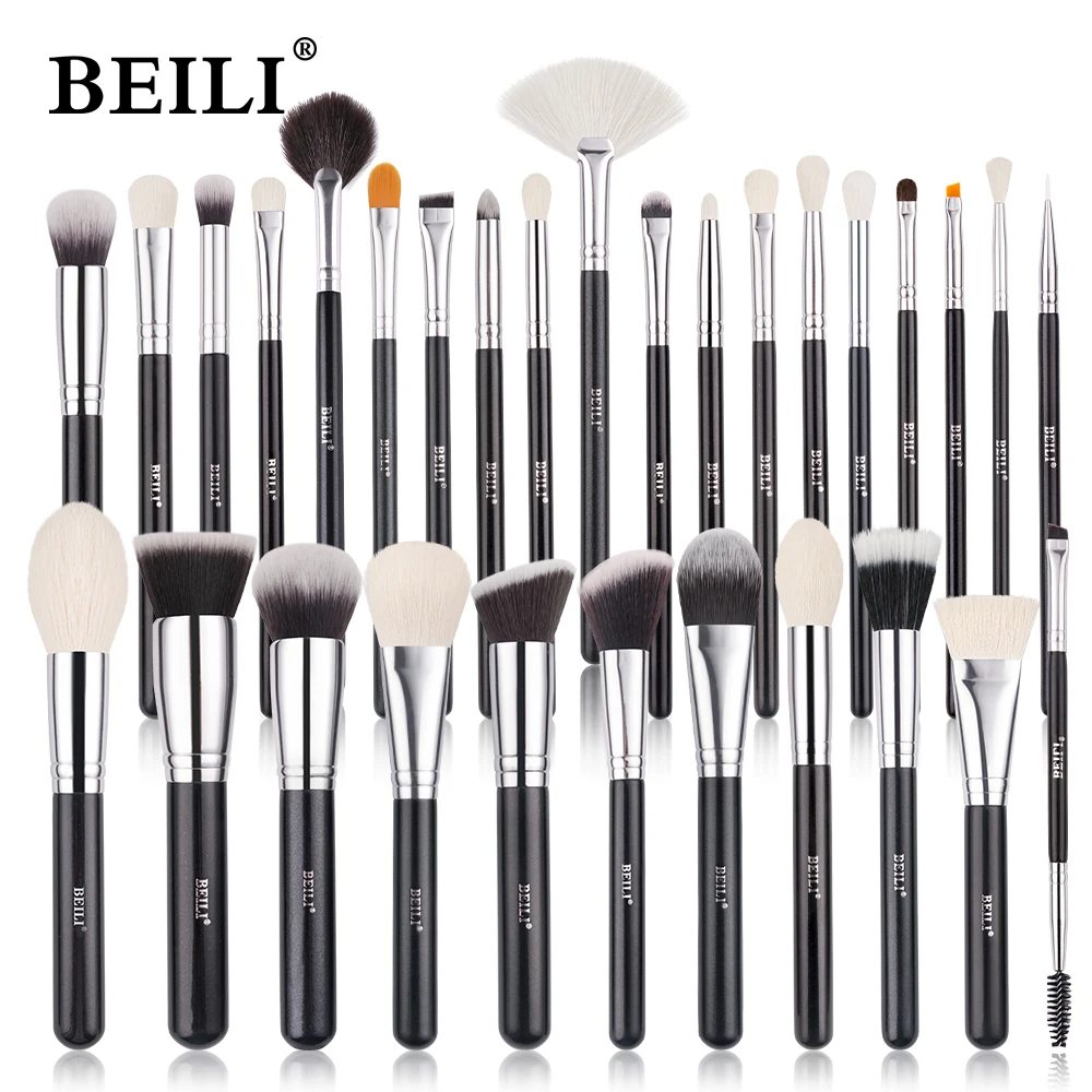 BEILI Goat Makeup Brush Set Eyeshadow Makeup Brushes Professional Foundation Blending Eyebrow Fan Blush brosse maquiagens makeup brush set,makeup brush,makeup tool set,makeup tool
