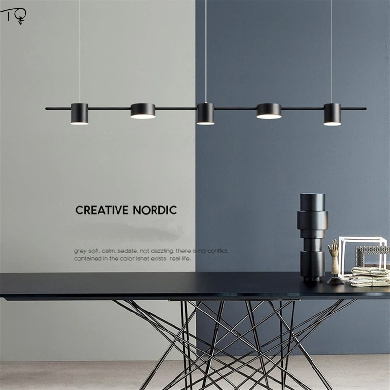 

Nordic Atmosphere Gold Lustre Led Long Chandelier Lighting Modern Simple Individual Designer Restaurant Dining Room Office Cafe