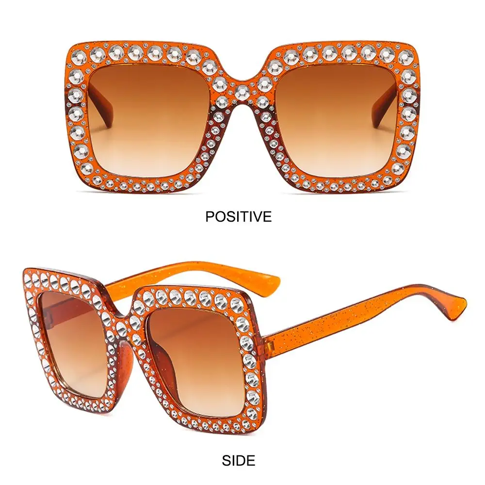 Kristall-Übergroße Sonnenbrille für Damen, Strass, quadratisch, Diamant-Sonnenbrille, Retro-Stil, großer Rahmen, funkelnde Brillen, 2025, neu – Detail 26