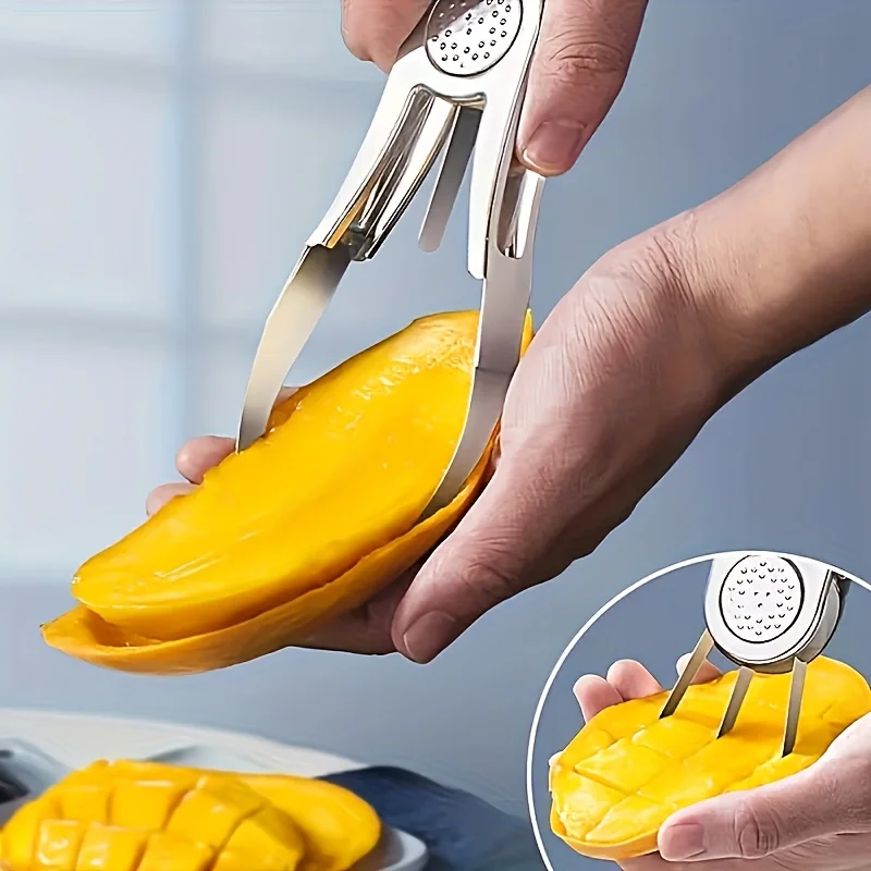 Stainless steel mango knife, diced, peeled, scoop, meat extractor, fruit peeler, peeled, pitted, diced 1