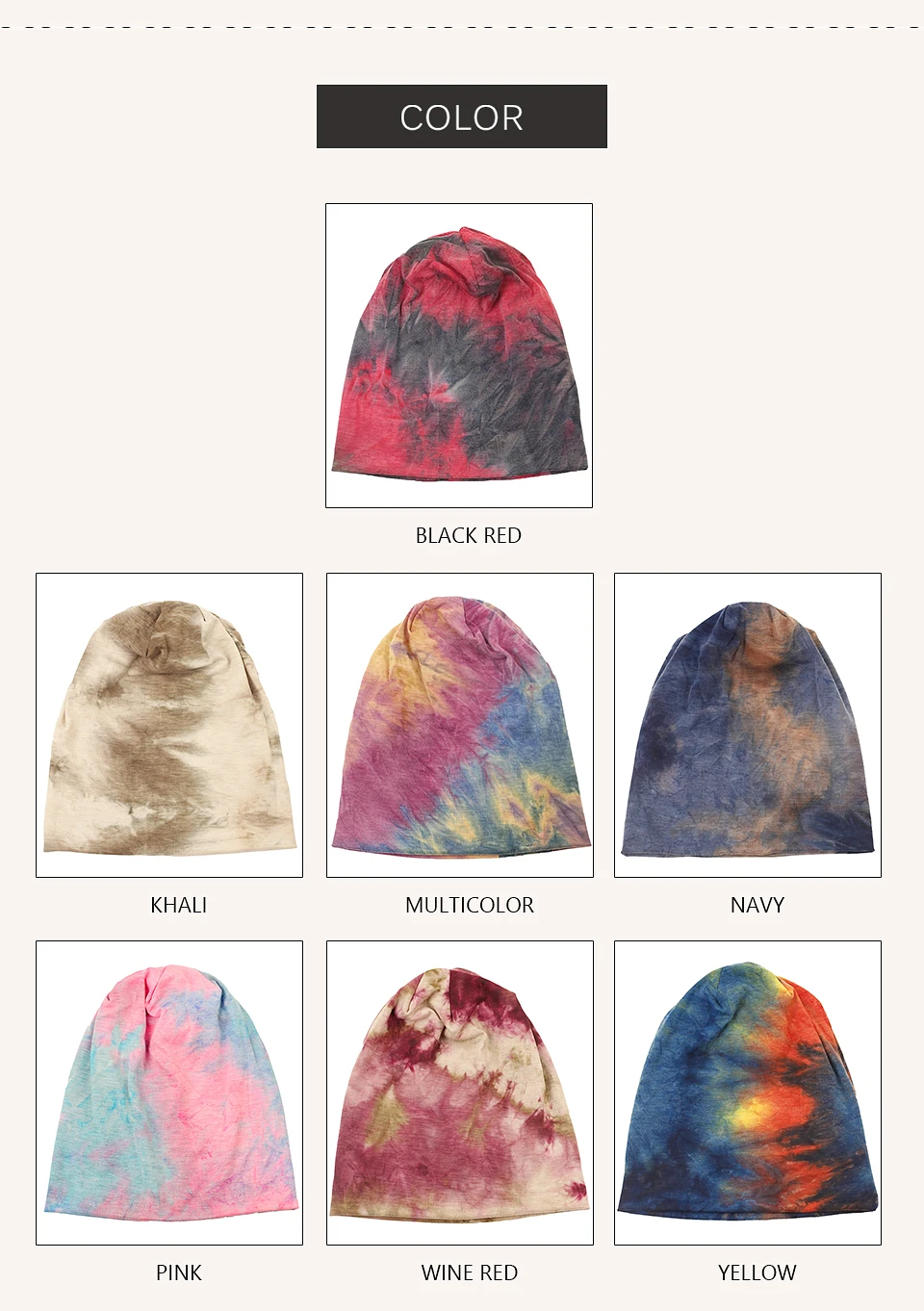 Geebro Frauen Casual Tie Dye Weiche Mützen Hüte Frühling Herbst slouch Hüte Damen Gestrickte Slouchy Skullies Baggy Hut Gorras Kappen – Detail 3