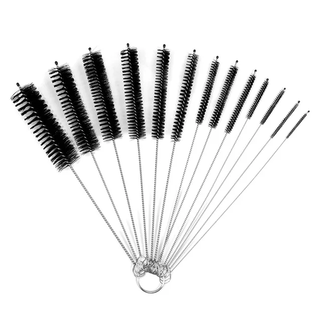 10 pz/set spazzole per la pulizia della cannuccia manico flessibile multifunzione provetta bottiglia di lavaggio della cannuccia detergente spazzola con setole 1