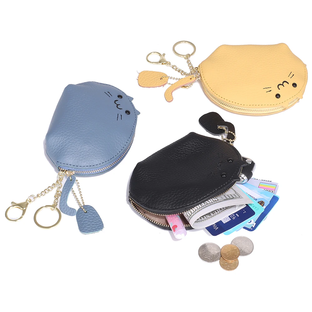 Creative zero wallet real leather female key bag contracted Japan small purse mini cute small COINS