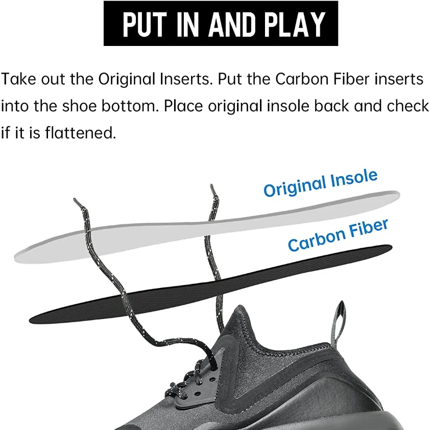 Carbon Fiber Shoe Inserts for Man Woman Basketball Football Hiking Sports Insole Orthotic Shoe Stiffener Insert