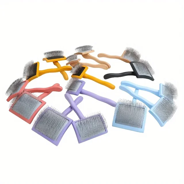 1Pc Extra Long Pin Dog Slicker Brush For Grooming Doodle Hair, Shedding Pet Grooming Brush for Cats and Dogs Combs 6