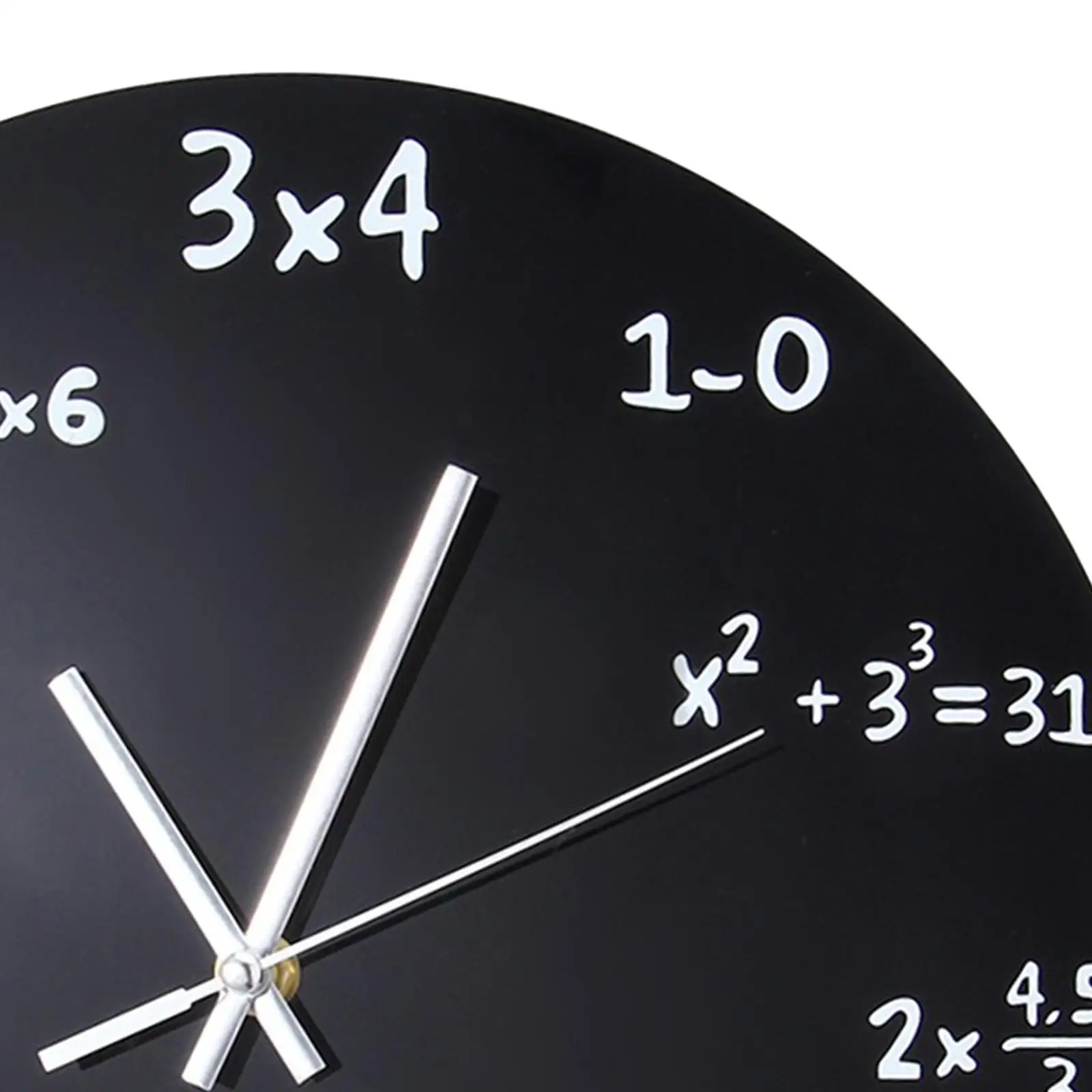 Wall Clock Modern Mirror Mathematics Decoration Multipurpose Round Non Ticking for Office Bathroom Home Bedroom Living Room