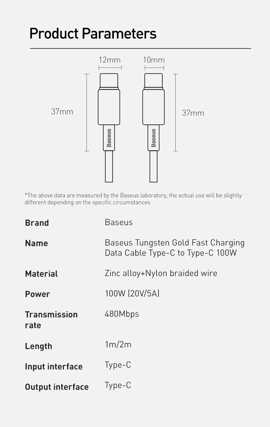 كيبل Baseus W USB-C شحن سريع لهاتف آيفون 15 وماك بوك - صورة المنتج 12