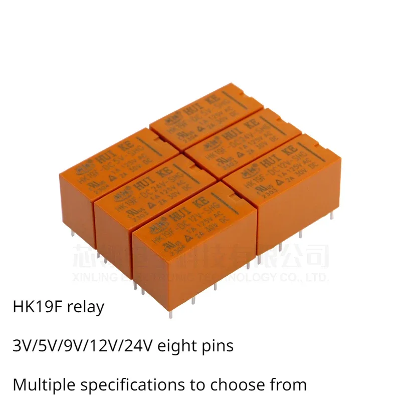 

1/5pcs HK relay HK19F-DC5V-SHG HK19F-DC12V-DC24V-DC3V-SHG 1A 8 pins reley