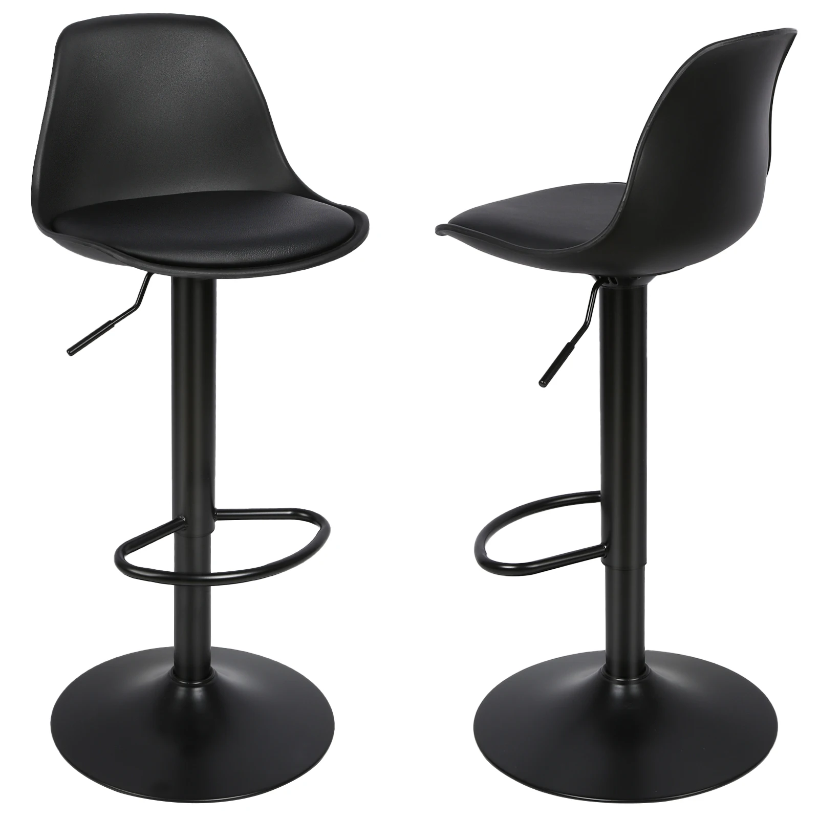 Bar stool 2-piece swivel chair, 2-piece adjustable bar stool, height adjustable, 360° swivel, ultra-quiet, load-bearing capacity