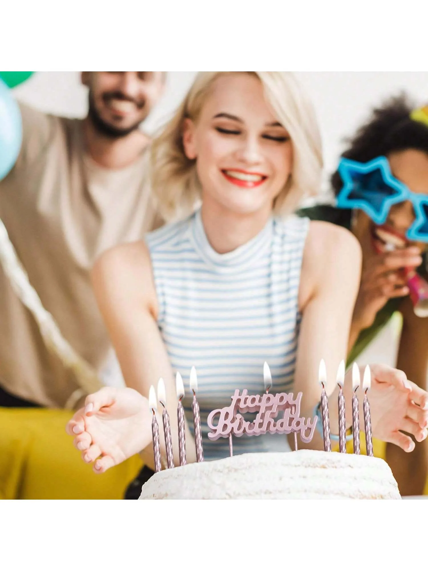 Candele di compleanno a spirale intrecciate romantiche, eleganti decorazioni per torte lunghe e curve per decorazioni per la cena di anniversario di San Valentino  15
