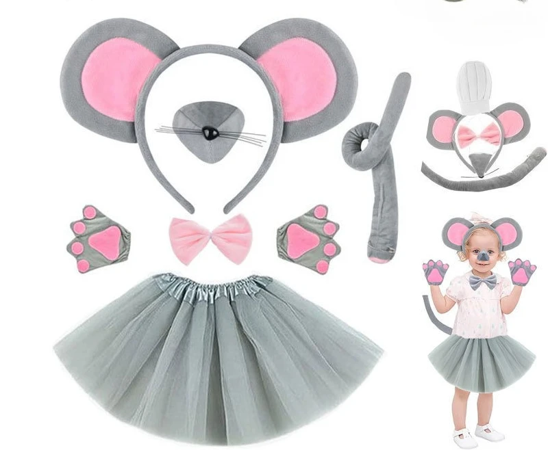 Déguisement Souris Enfant Complet - Oreilles, Queue, Tutu