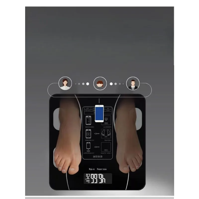 Intelligent Electronic Body Fat Scale for Fat Measurement, Rechargeable Body Scale, Electronic Scale for Home Weight Measurement 2