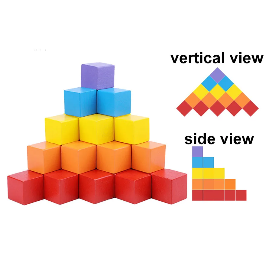20pcs 2cm Multiple Colors Wooden Cube Building Blocks Mathematics Geometric Space Cube Teaching Aids Creativity Imagination JXB wooden math teaching toys