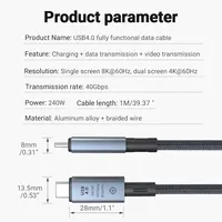 240W USB C to USB C Fast Charging Cable, 39.37IN Braided with 8K Video& 40Gbps Speed for iPhone 15Pro/Max Samsung Galaxy S22/23 - Image 2