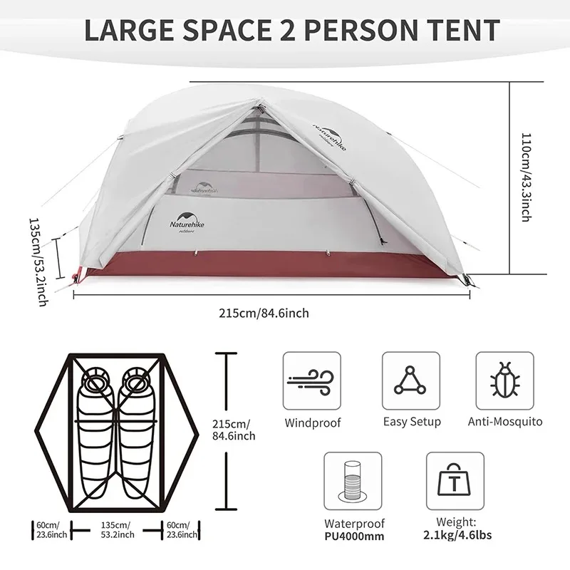 Camping Tent Portable Tent Naturehike Star River 2 Person