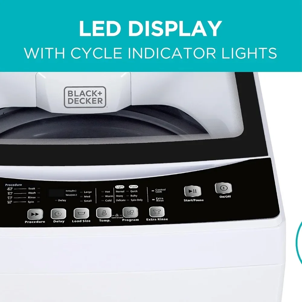 Small Portable Washer, Washing Machine for Household Use, Portable Washer 3.0 Cu. Ft. with 6 Cycles, Transparent