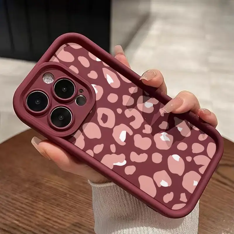 thumbnail image 1 of Funda de teléfono con estampado de leopardo rosa para iPhone, carcasa trasera de pantalla completa para iPhone 16, 15, 14, 13, 12, 11 Mini Pro Max, X, XR, XSMax, 6S, 6, 7, 8 Plus, SE20, Y2k, 1 of 4