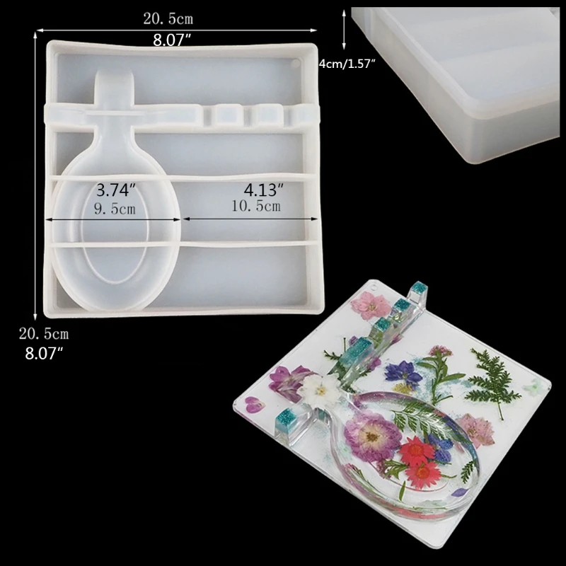 Spoon Storage Tray Epoxy Resin Mold Tableware Rack Plate Silicone Mould DIY Crafts Home Decortaions Casting Tool