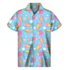 Cartoon Ice Cream 3D Print Hawaiian Shirt Men Summer Street Lapel Shirts Women Short Sleeve Tops Tees Oversized Button Blouse 5