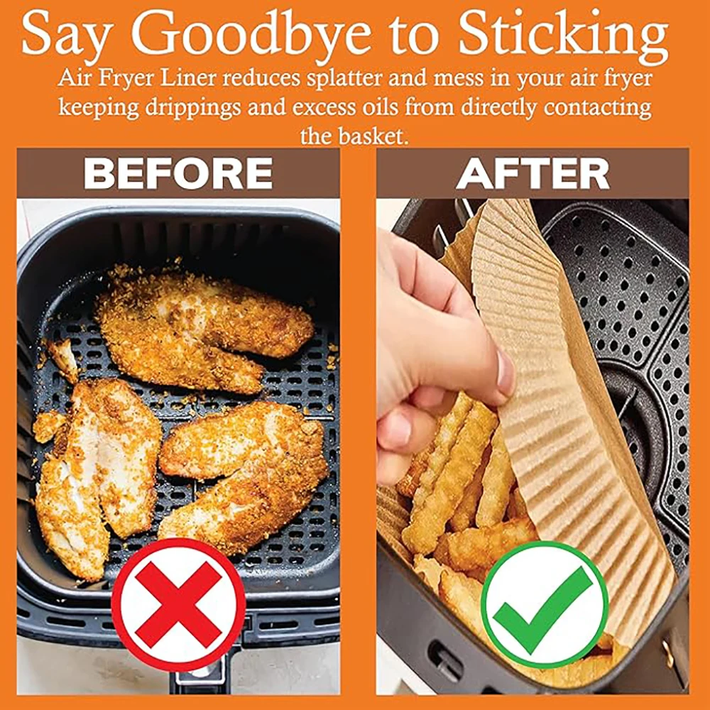 Non-stick Airfryer Disposable Paper Liner for 6-10Qt Cooking Steamer Basket 9Inch Air Fryer Special Baking Paper,air fryer paper,disposable air fryer liners,air fryer accessories