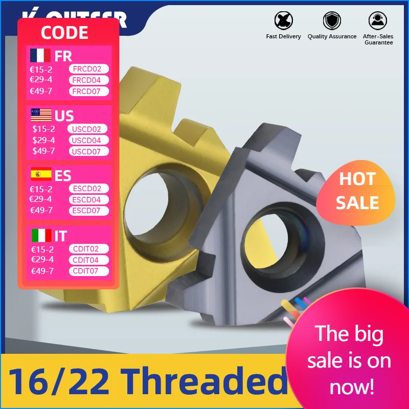 10pcs carbide thread insert 16ER/IR 22ER/IR 1.5TR 2TR 2.5TR 3TR 4TR 5TR 6TR threading insert trapezoidal lathe thread tool blade