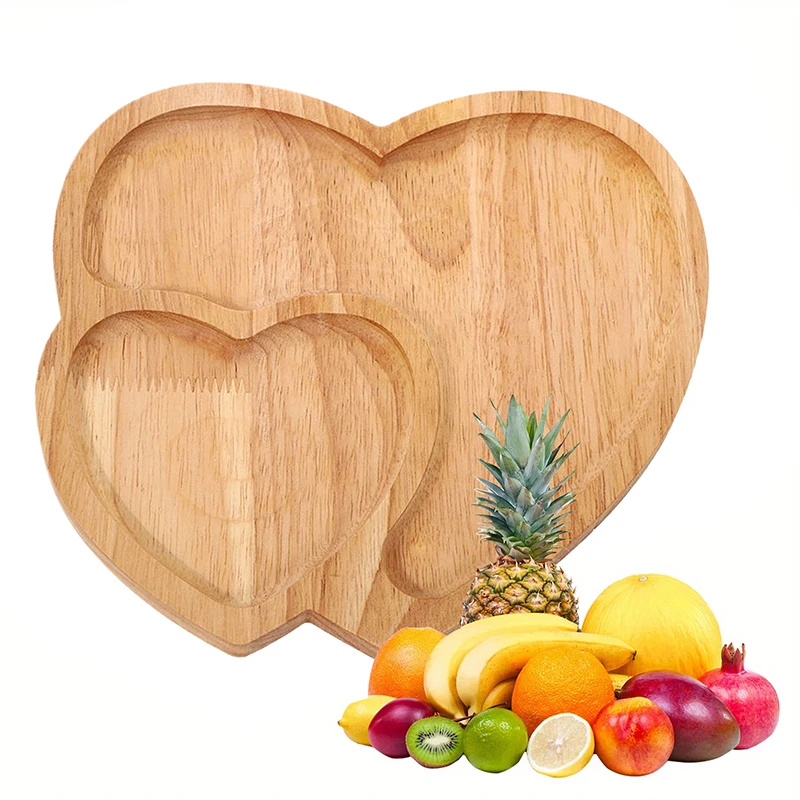 Wooden Tray Heart-Shaped Cheese Board Salad Cake Plate Decoration For Snacks Candied Fruits Valentine's Day Decoration