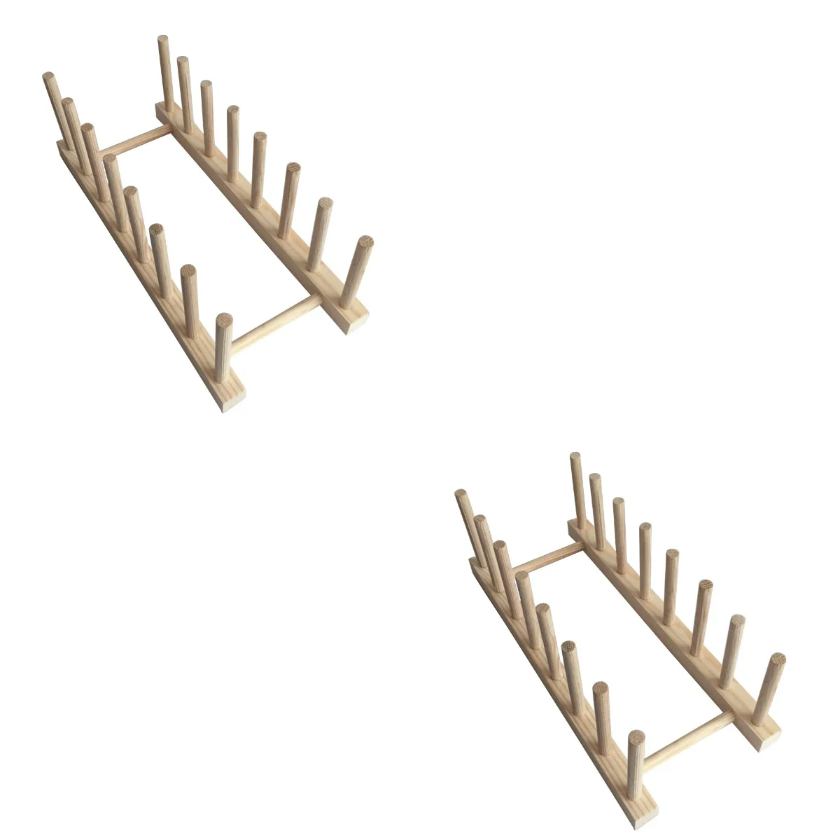 

2 Count Photo Frame Wooden Plate Rack Clothes Drying Racks Dishes Pallet