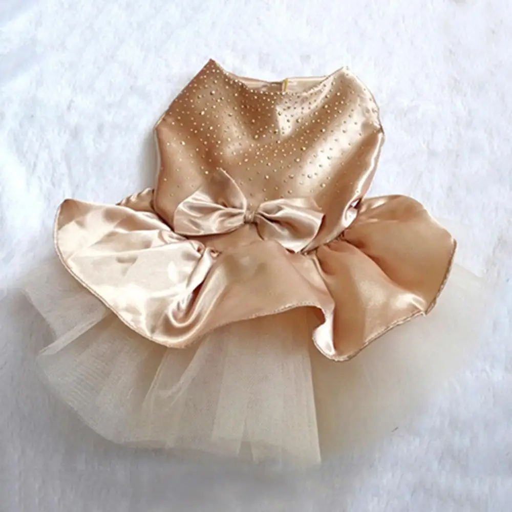 

Summer Pet Clothes Dot Dog Dress Pet Dog Puppy Bow Gauze Tutu- Dress Skirt Cat Sequin Princess Clothes Apparel Pet Clothing