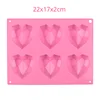 Heart -6holes Pink