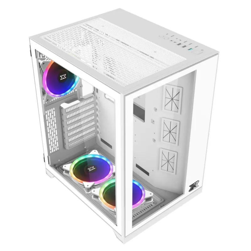 Xigmatek Aquarius Plus Arctic ARGB Pc Gaming box/semi ATX Tower/2 panels  tempered glass/7 fans