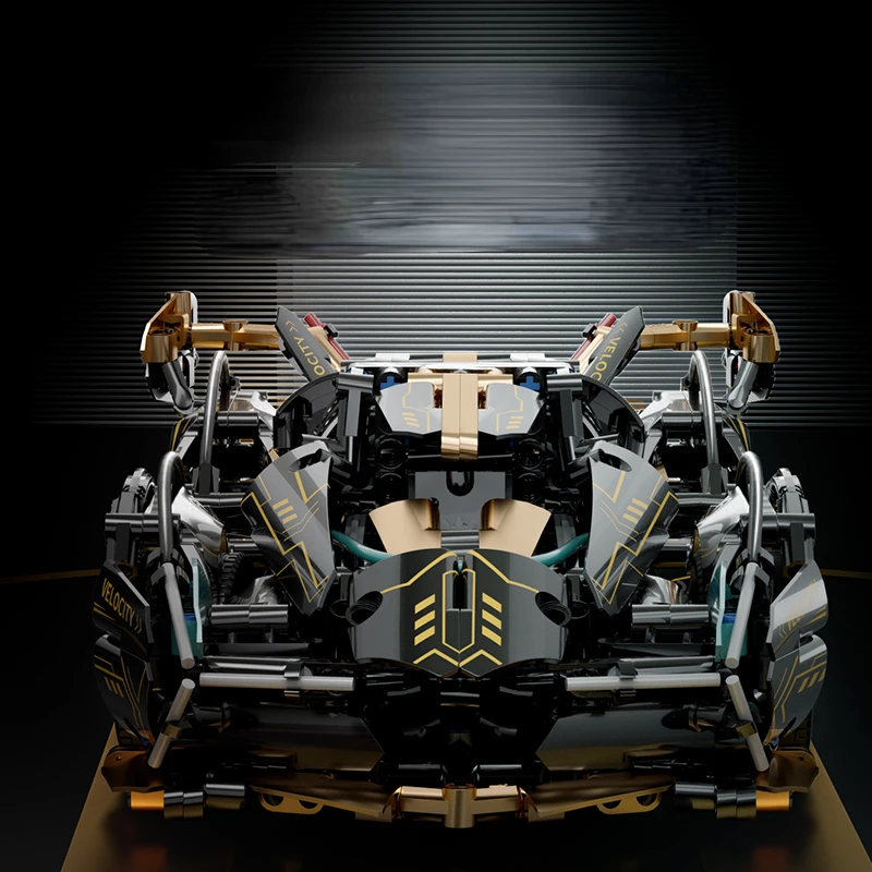 블랙 V12 블록 로드스터 RC 기술 레이서 1:14DIY 로드스터 빌딩 블록 조립 블록 자동차 장난감 생일 선물