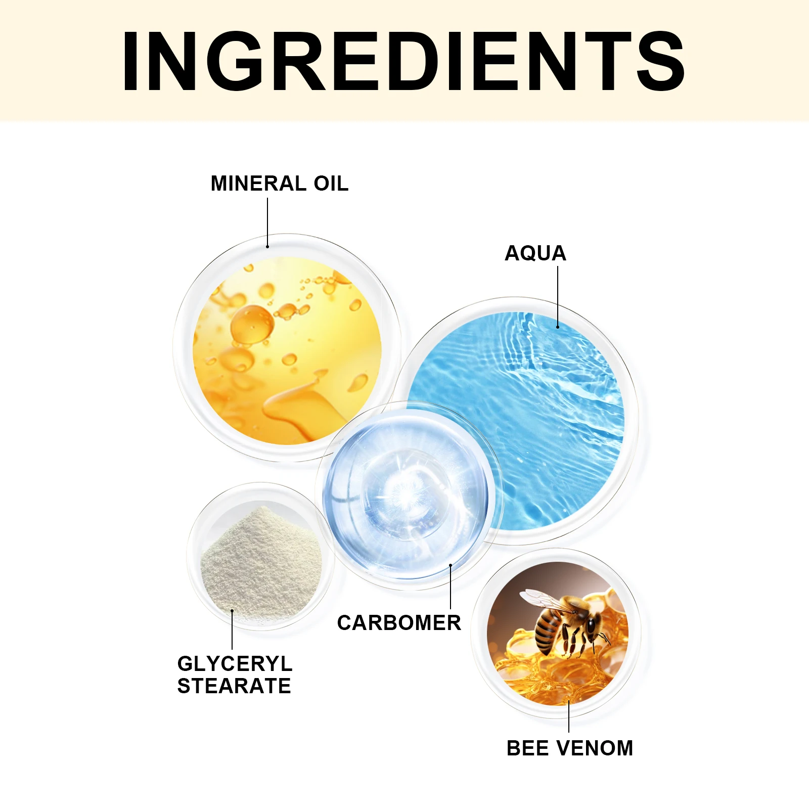 ingredients , Smoothing and Firming Eye Cream with Bee Venom for Under Eye Concerns