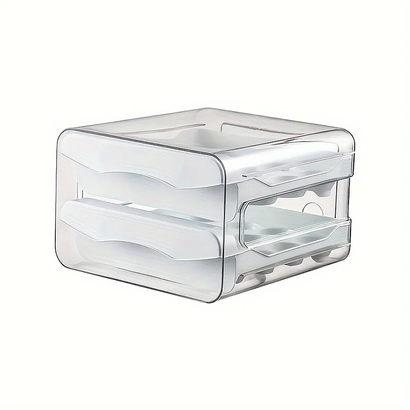 1PC Household Refrigerator Drawer Style Egg Box Food Grade Preservation Box Plastic Kitchen Egg Double-Layer Storage storage box kitchen storage box egg storage box food storage container food storage box egg storage container