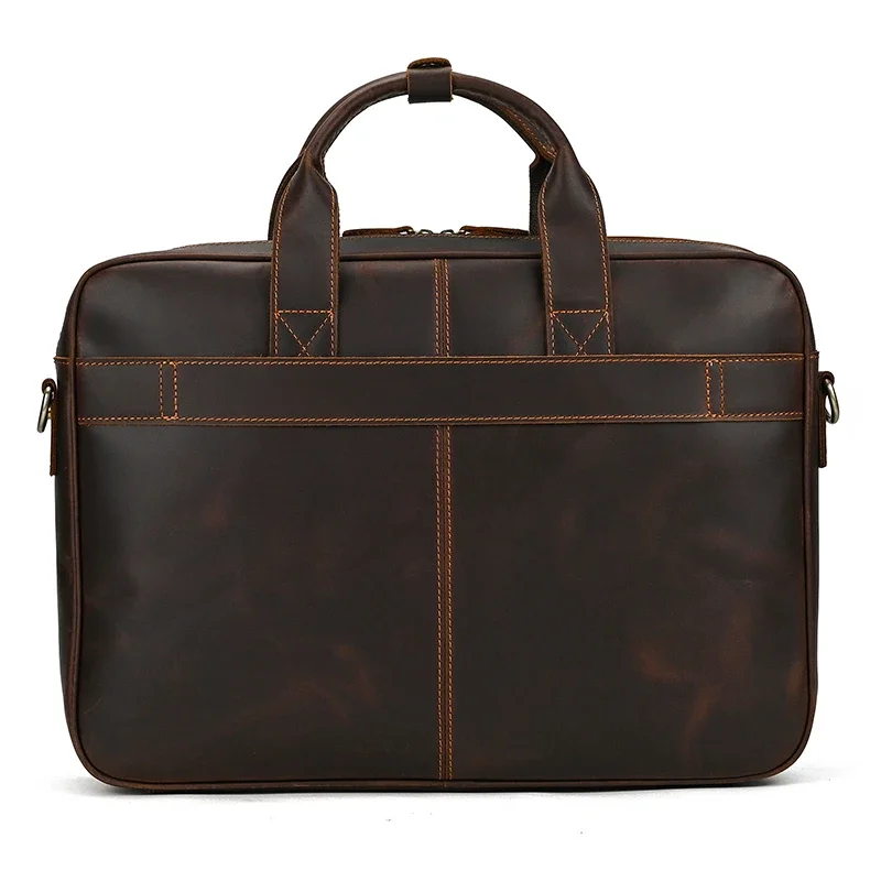 Genuine Leather Business Laptop Tote Bag for Men