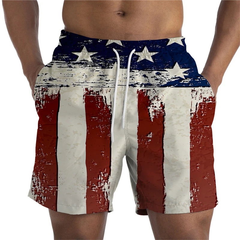 Newest Summer Mens Shorts USA UK National Flag 3D Print Casual Short Pant Teen Quick-drying Swimsuit Swim Trunks Cool Ice 3