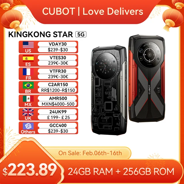 Cubot KingKong Star 5G Rugged Smartphone 24GB(12+12GB)256GB,6.78 2K,Dual  Screen