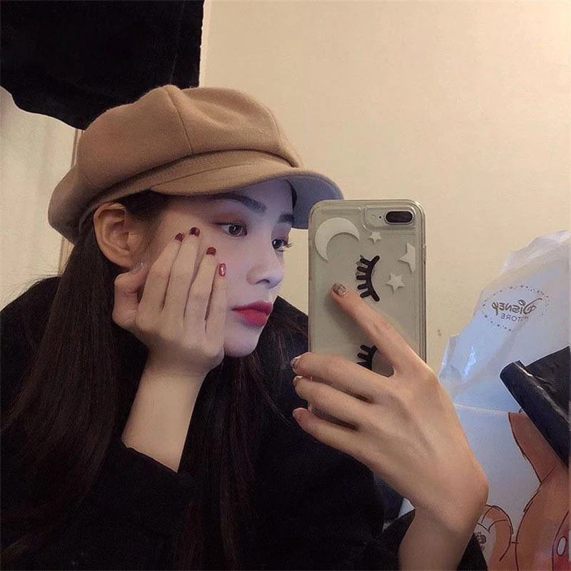 여성용 단색 모자, 벨 덕빌 모자, 캐쥬얼 및 다목적 영국 모자
