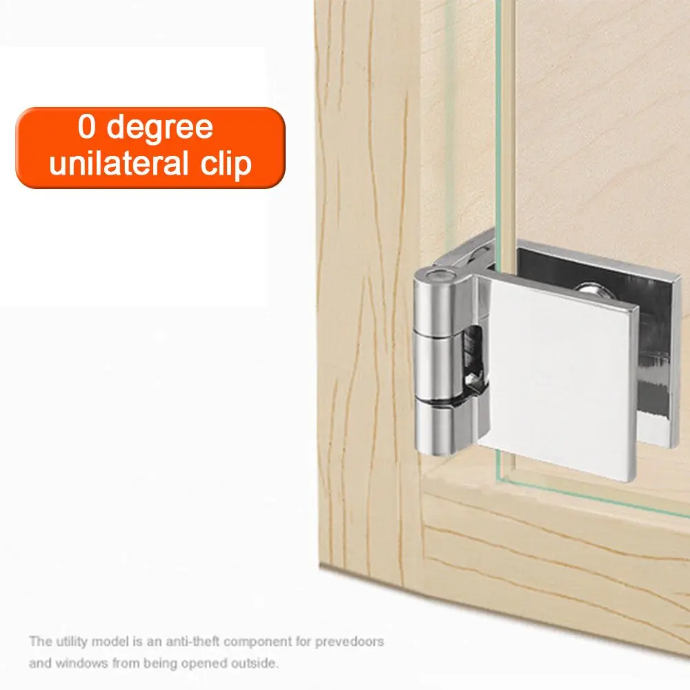 Zinc 90 180 Degree Furniture Cupboard Glass Clamp Cabinet Hinge Door Hinge Bilateral Clip