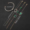 5PCS/Set Fashion Green Dial Women Quartz Watch Steel Band Watches Bracelets Set（Without Box） 6