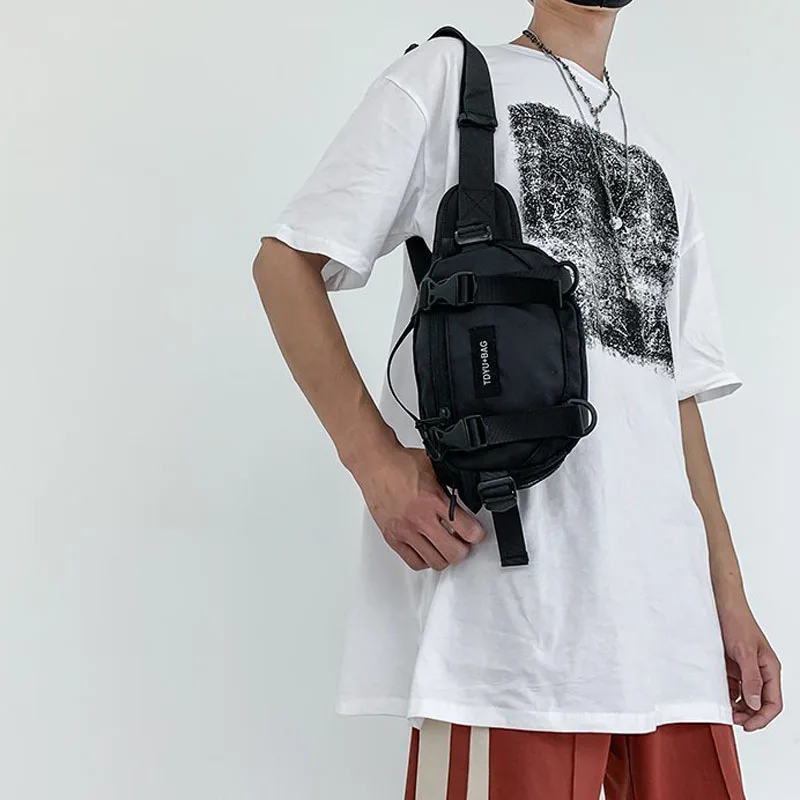 

YoReAi New Men's Fashion Nylon Soft Leather Chest Bag Student Mobile Phone Storage Bags Travel Sport Waist Motorcycle Package